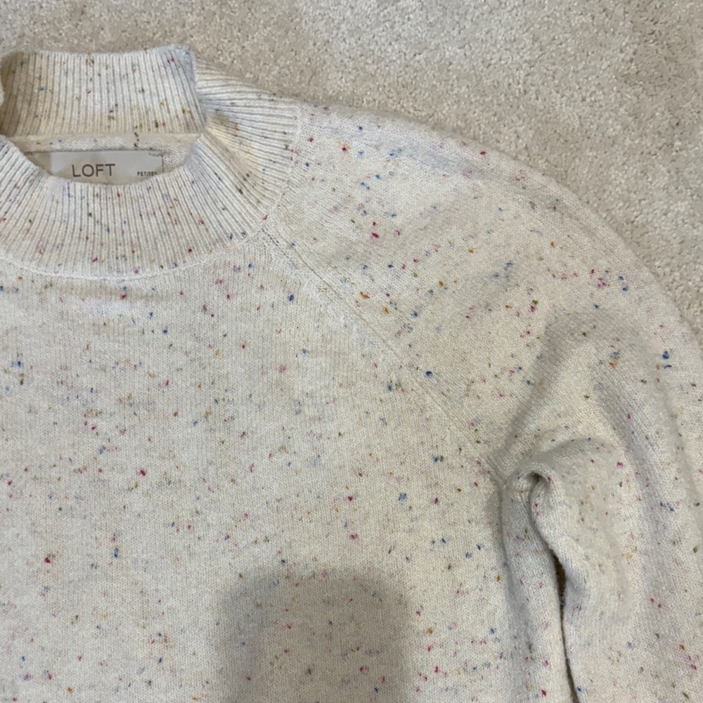 LOFT 🧁Cupcake🧁Confetti Cream Sweater🎂🎉🥳
